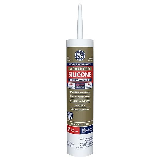 GE Advanced Silicone 2 Caulk for Kitchen & Bath - White